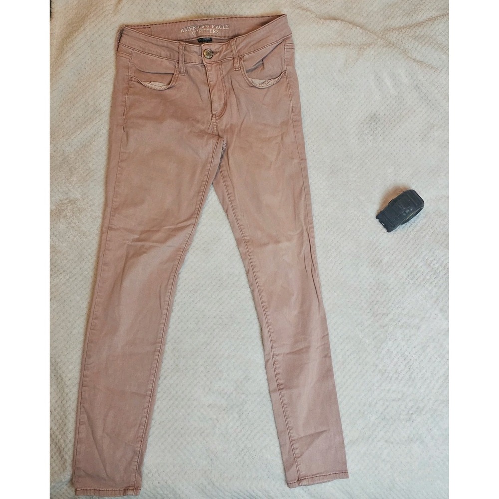 American Eagle, Jeggings, Women,8 Pink Skinny Mid Rise Super Stretch Jeggings